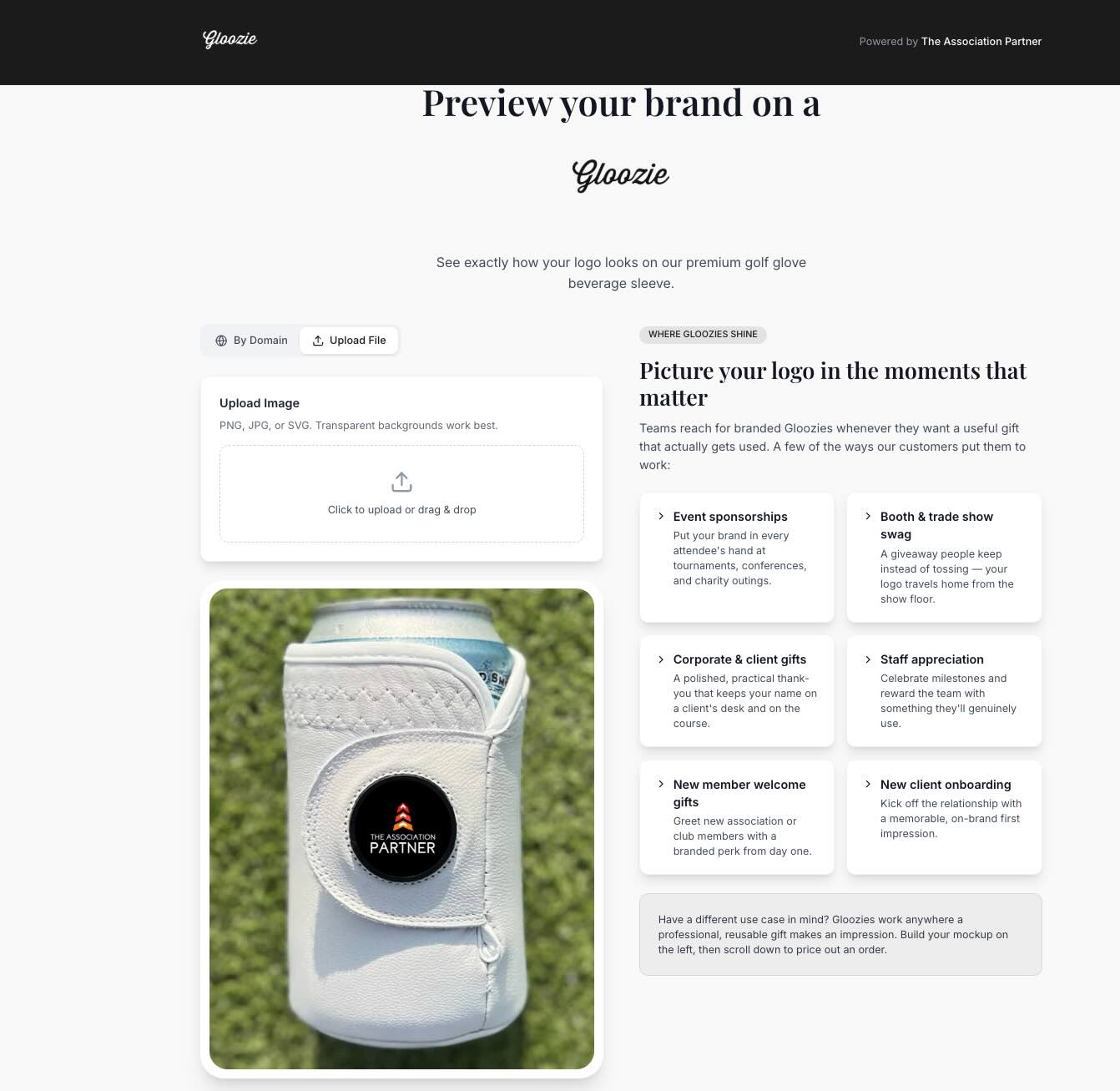 Gloozie store and mockup generator preview